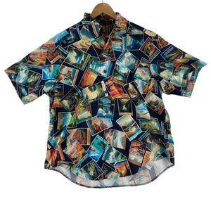 M.D. Hall Creations Mens National Parks Camp Shirt XL Navy Short Sleeve USA